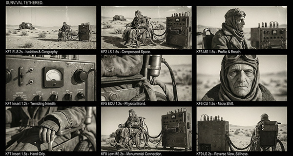 AI-generated storyboard frame from an unfolding cinematic sequence.